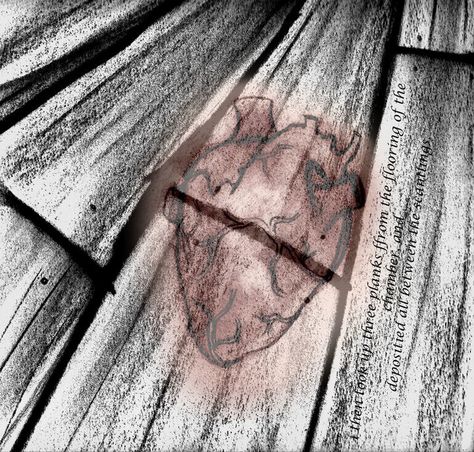 Tell Tale Heart, The Tell Tale Heart, Floor Boards, Quoth The Raven, Art Trading Cards, Allen Poe, Heart Sketch, Edgar Allen Poe, Heart Illustration