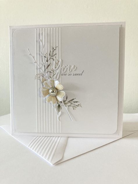 by Shayne Eddie Shayne Eddie, Birthday 5, Sympathy Cards Handmade, Simple Cards Handmade, Male Birthday, Square Cards, Cas Cards, White Cards, Wedding Cards Handmade