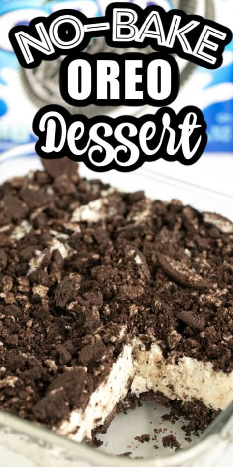 Fun Simple Desserts, Simple Summer Dessert Recipes, Frozen Oreo Dessert Recipes, Frozen Desserts Make Ahead, Oreo Desserts Easy, Oreo Pudding Mix Recipes, Easy Oreo Pudding Dessert, Quick Oreo Desserts, Easy Frozen Oreo Dessert