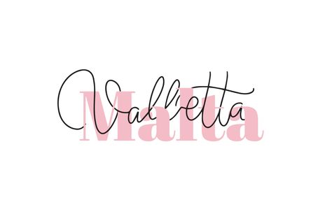 Tshirt Prints, Calligraphy Illustration, Malta Valletta, Brush Lettering, Malta, Vector Art, Banners, White Background, Typography