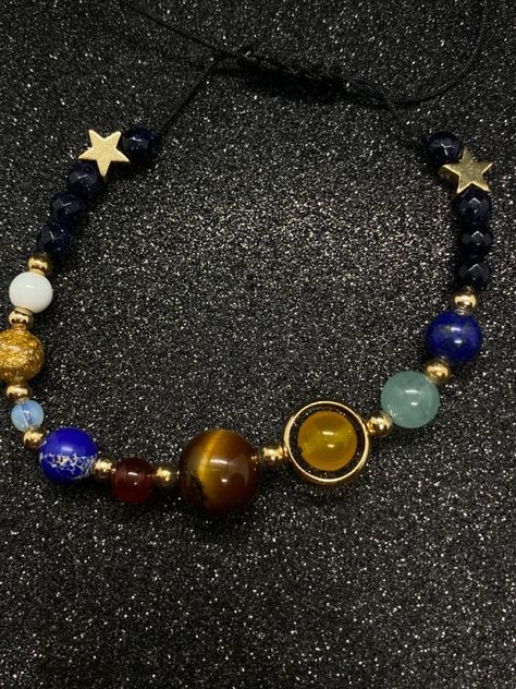 Universe Bracelet, Galaxy Bracelet, Eight Planets, Solar System Bracelet, Indie Jewelry, The Planets, Dope Jewelry, Funky Jewelry, Eye Stone