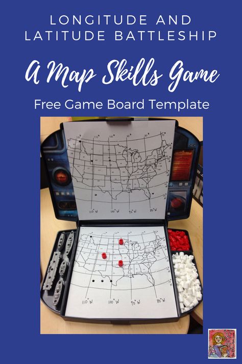 I think teaching longitude, latitude, and general map skills to students is important. Last year, my 4th graders really struggled with the longitude and latitude coordinates when finding absolute location. Latitude And Longitude Battleship, Social Studies Maps, Cc Foundations, Geography Classroom, Battleship Game, Geography For Kids, 4th Grade Social Studies, Latitude And Longitude, 6th Grade Social Studies