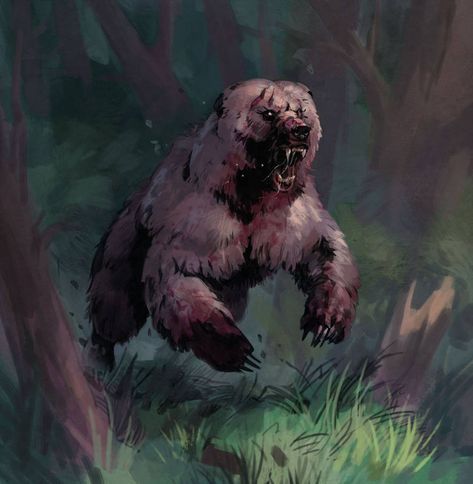 Bear Fantasy Art, Bear Concept Art, Bear Sketch, Prehistoric Animals, Bear Art, Animal Sketches, Big Bear, Monster Art, Creature Concept