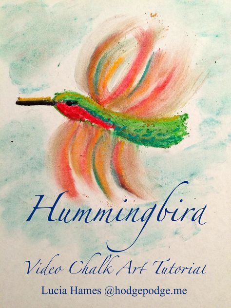 Hummingbird video chalk art tutorial. Simple steps for all ages to enjoy using chalk pastels to draw a hummingbird with wings in action! Chalk Pastel Art Ideas, Pastel Art Ideas, Elementary Art Lessons, Elementary Lessons, Chalk Pastel Art, American Birds, Artist Study, Chalk Pastel, Hummingbird Art