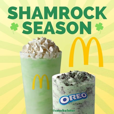 Mcdonalds Shamrock Shake, Mc Flurry, Mcdonald's Restaurant, Mint Oreo, Shamrock Shake, Fast Food Items, Monday February, Oreo, Profile Picture