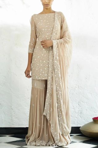 Embroidered Kurta Sharara Set Sharara Designs, Kurta Sharara Set, Kurta Sharara, Anita Dongre, Sharara Suit, Casual Wedding Dress, Lakme Fashion Week, Sharara Set, Salwar Kameez Designs