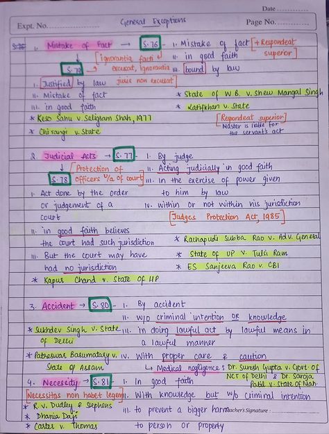 In this pin, I've covered general exceptions given under Indian Penal Code. This is the 1st part of the general exceptions in which I've briefly explaines from S. 76 to S. 81 along with the case laws. I've made these notes for your last minute preparation for your law school exam which are very easy to understand.
Happy learning! Family Law Study Notes, How To Make Law Notes, Hindu Law Notes, Notes For Law Students, Legal Studies Notes, Lawyer Study Notes, Indian Law Notes Aesthetic, Law Notes Ideas, Law School Notes Organization