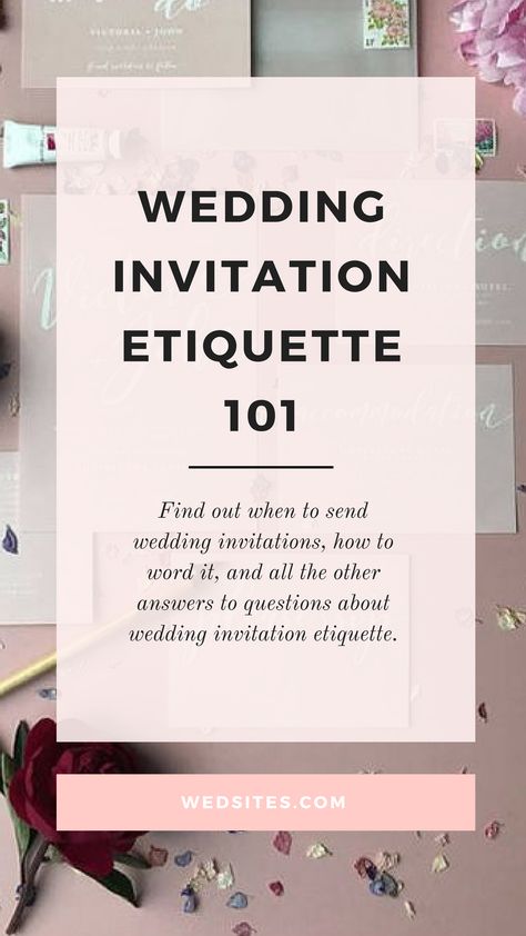 Your wedding invitations give your guests their first impression of your event, so its important to get them right! Find out when to send wedding invitations, how to word it, and all the other answers to questions about wedding invitation etiquette. Parts Of Wedding Invitation, How To Send Wedding Invitations, What To Put On A Wedding Invitation, How To Design Wedding Invitations, Wedding Notes To Guests, Wedding Invitation Tips, When To Send Out Wedding Invitations, Wording On Wedding Invitations, When To Send Wedding Invites