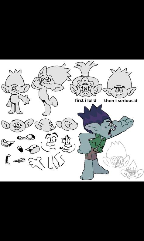 Artist: doofazoid How To Draw Trolls, Trollsona Trolls, Trolls Art, Trolls Dreamworks, Trolls 3, Welcome Home Images, Trolls Movie, Hand Drawing Reference, Body Base Drawing