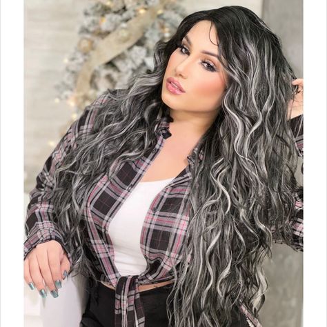 Black And Grey Hair, Best Human Hair Wigs, Silver Blonde Hair, Gray Hair Growing Out, Black Hair Color, Wig Color, Silver Blonde, Wigs Hair, In The Bag