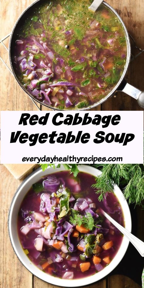 Soup With Red Cabbage, Purple Cabbage Soup Recipes, Red Cabbage Recipes Soup, Meals With Red Cabbage, What To Make With Red Cabbage, Red Cabbage Soup Recipe, Soupy Time, Purple Cabbage Soup, Purple Cabbage Recipe