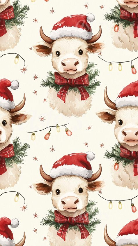 Highlander Cow Christmas Paper Digital Pattern Highland Cow Pattern Christmas Cow Seamless Pattern Highland Cattle Christmas Farm Pattern - Etsy Philippines Cow Christmas Cards, Highland Cow Pattern, Farm Pattern, Christmas Phone Backgrounds, Highlander Cow, Christmas Wallpaper Ipad, Christmas Background Iphone, Christmas Lockscreen, Cow Wallpaper