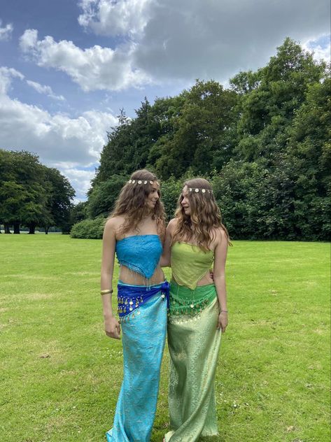 Under The Sea Party Costume, Atlantis Theme Party Outfit, Arabian Nights Theme Party Outfit, Coustomes Idea Best Friends, Under The Sea Outfits, Under The Sea Party Outfit, Under The Sea Outfit Ideas, Under The Sea Costume, Arabian Nights Dress