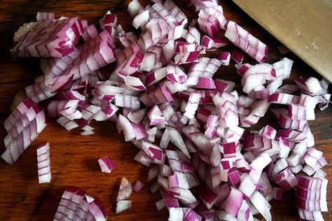 finely diced onions Cut An Onion, Bean Salads, Grain Salads, How To Cut Onions, Parsnip Soup, Fresh Guacamole, Cooking 101, Seasonal Recipes, Parsnips