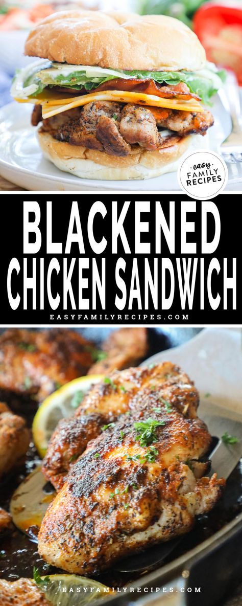 Blackened Chicken Sandwich · Easy Family Recipes Blacken Chicken Sandwich, Blackened Chicken Wrap Recipe, Blackened Chicken Burger, Popeyes Blackened Chicken Sandwich, Blackened Chicken Sandwich Recipe, Blackstone Grill Chicken Sandwich, Sides To Go With Chicken Sandwiches, Chicken Sandwich Blackstone, Black Stone Chicken Sandwich