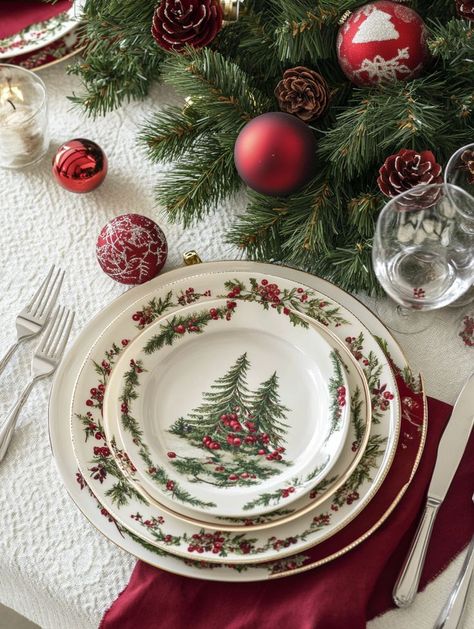 christmas dining table decor Christmas Dining Table Decor Ideas, Dining Table Decor Ideas, Christmas Dining Decor, Handwritten Place Cards, Christmas Dining Table Decor, Plaid Napkins, Table Garland, Family Style Dinner, Christmas Dining Table