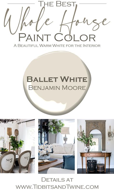 Bedroom Wall Color Combination Ideas, Wall Color Combination Ideas, Benjamin Moore Ballet White, Ballet White Benjamin Moore, Ballet White, Wall Color Combination, Farmhouse Paint Colors, Paint Color Inspiration, Neutral Paint Color