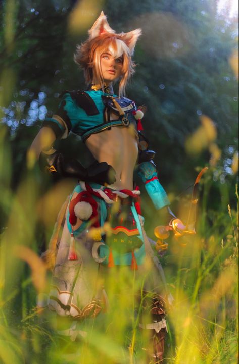 Outdoor Cosplay Photography, Cosplay Photography Ideas, Cosplay Photography Poses, Cosplay Poses Ideas, Cosplay Pose Reference, Cosplay Photoshoot Ideas, Gorou Fanart, Sesion Ideas, Bird Photoshoot