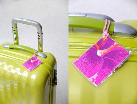 How To: Fabric Scrap Luggage Tags Diy Luggage Tag, Crafting Hacks, Luggage Tags Diy, Tags Ideas, Spring Break Vacations, Make Business Cards, Suitcase Tags, Diy Luggage, Travel Sewing