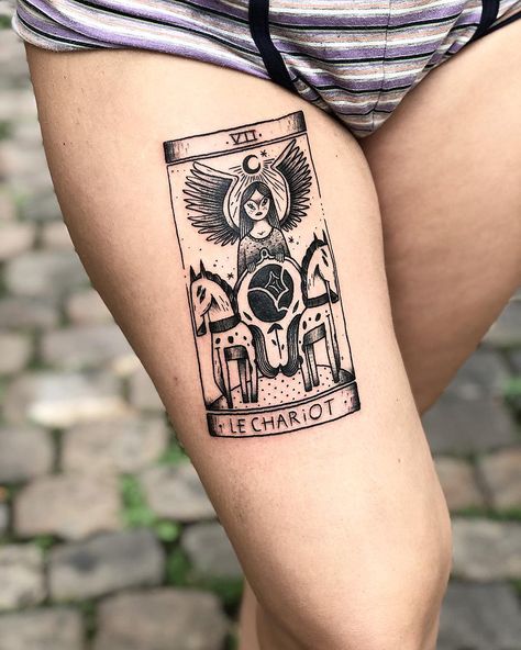 Chariot Tarot Card Tattoo, Chariot Tarot Tattoo, The Chariot Tarot Tattoo, The Chariot Tattoo, Chariot Tattoo, The Chariot Tarot Card, Chariot Tarot, The Chariot Tarot, Tarot Tattoo