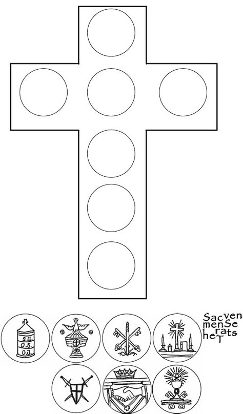 Seven Sacraments Cross With Images | Scribd 7 Sacraments Catholic Activities, Seven Sacraments Activities, Sacraments Craft, Sacraments Of Initiation, The 7 Sacraments, Sacraments Activities, Ccd Crafts, The Seven Sacraments, 7 Sacraments