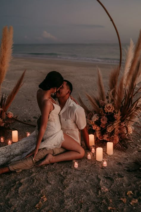 Florida Elopement Photographer | Beach Elopement | Elopement Photographer & Couples Photographer | Britt & Bean Miami Beach Elopement, Small Wedding Location Ideas, Romantic Beach Wedding Photos, Small Beach Elopement, Beach Elopement Aesthetic, Florida Elopement Destinations, Florida Beach Elopement, Elopement Ideas Beach, Simple Beach Elopement