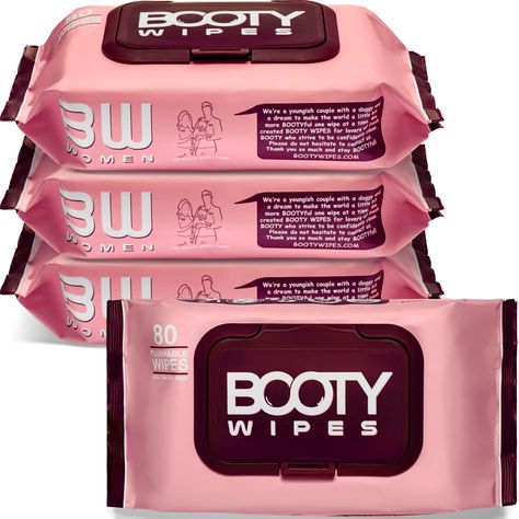 Booty Brand Wipes for Women - 320 Wipes for Adults | Premium Feminine - pH Balanced & Infused w/Vitamin E & Aloe | Female Toilet Wipes | Flushable Safe | Bathroom Wipes Safe Bathroom, Bathroom Wipes, Feminine Wipes, Body Wipes, Flushable Wipes, Hand Wipes, Health Tech, Cleansing Wipes, Feminine Hygiene