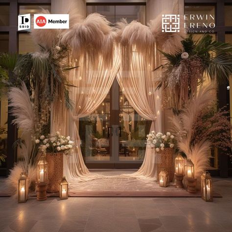 Embrace the free-spirited charm of bohemian style with this versatile debut party design concept that seamlessly transitions from indoor elegance to outdoor enchantment. #erwinerenodesignstudio #bahraininterior #interiordesign #designgoals #EEDSExcellence #middleeastinteriordesign #functionaldesign #productivity #EEDSdesigns #reels #interiordesigner #bahrain #manama #saudi #kuwait #qatar #oman #london #debut #party #wedding Bohemian Backdrop, Debut Party, Filipiniana Wedding, Earth Tone Wedding, Cocktail Decoration, Gatsby Theme, Dream Wedding Decorations, Wedding Backdrop Design, Bohemian Theme