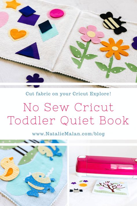 Cricut Explore Fabric Toddler Quiet Book Tutorial Cricut Sensory Projects, Cricut For Fabric, Cricut Patterns Templates, Felt Crafts Cricut, Felt Cricut Projects Quiet Books, Felt Cutouts Free Printable, Preschool Cricut Crafts, Cricut Fabric Projects Patterns, Cricut Projects Felt