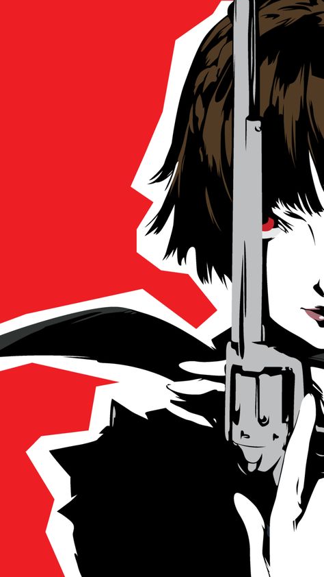 Persona 4 Wallpaper, Bright Red Background, Persona 5 Makoto, Makoto Niijima, Royal Wallpaper, Japan Graphic Design, Creepy Backgrounds, Persona 5 Anime, Theme Wallpaper