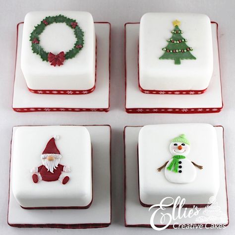 Small Christmas Cakes Decoration, Square Christmas Cakes Ideas Decoration, 4 Inch Christmas Cake, Mini Christmas Cake Decorating Ideas, Square Christmas Cake Ideas, Mini Christmas Cakes Decoration, Fondant Christmas Cake Ideas, Square Christmas Cake Decorating Ideas, Christmas Cake Square