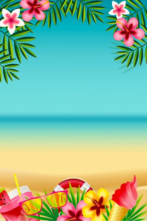 Simple Summer Cool Theme Background Summer Theme Background, Summertime Backgrounds, Hawaiian Theme Background, Summer Birthday Wallpaper, Summer Theme Design, Summer Template Background, Summer Party Background, Summer Time Backgrounds, Beach Party Background