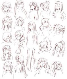 Como dibujar anime - Cabello - Wattpad Learn Manga, Pelo Anime, Female Drawing, Female Hair, Anime Hair, Hair Reference, Art Tutorial, Character Design References, How To Draw Hair