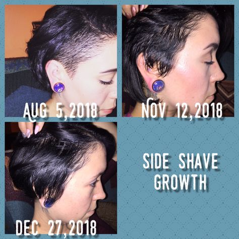 Side shave grow out Side Shave, Shaved Pixie, Shaved Sides, Side Cuts, Grow Out, Shaving, Siding, My Style, Hair Styles