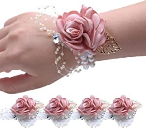 Pink Rose Wedding, Wrist Corsage Bracelet, Bridesmaid Pearl Bracelet, Homecoming Corsage, Wrist Flowers, Rose Corsage, White Roses Wedding, Flowers For Wedding, Corsage Prom