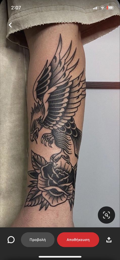 Eagle Tattoo Forearm, Eagle Tattoo Arm, Traditional Tattoo Man, Traditional Eagle Tattoo, Lower Arm Tattoos, Traditional Black Tattoo, Sharpie Tattoos, Traditional Tattoo Sleeve, Awesome Tattoo