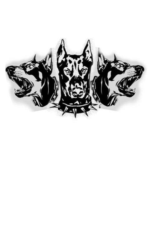 Evil Dog Tattoo, Three Doberman Tattoo, Three Headed Doberman Tattoo, 3 Doberman Tattoo, Doberman Head Tattoo, Three Dogs Tattoo, Pitbull Tattoo For Men, 3 Headed Dog Tattoo, Three Headed Dog Tattoo