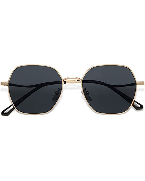 Amazon.com: SOJOS Hexagon Square Sunglasses For Women Trendy Small Faces Octagon Gold Rim Wire Frame Geometric Polygon SJ1101 with Black Frame/Grey Lens : Clothing, Shoes & Jewelry Sojos Sunglasses, Octagon Sunglasses, Hexagon Sunglasses, Trendy Sunglasses, Small Faces, Cool Sunglasses, Wire Frame, Gold Sunglasses, Sunglasses For Women