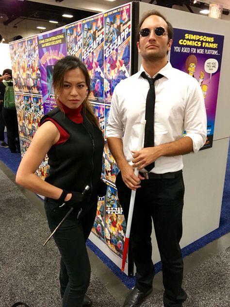 Elektra Natchios and Matt Murdock cosplays at SDCC 2016. Forever Song Cosplay Matt Murdock Costume, Elektra Costume, Forever Song, Elektra Natchios, Fun Costumes, Matt Murdock, Spider Gwen, Couples Costumes, Cool Costumes