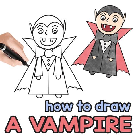 Vampire Directed Drawing Guide Easy Homemade Playdough, Vampire Drawing, Easy Homemade Playdough Recipe, Vampire Drawings, Homemade Playdough Recipe, Easy Drawing Steps, How To Draw Steps, Directed Drawing, Birds In The Sky