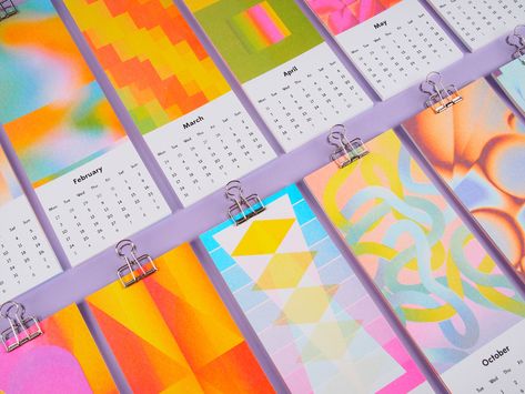 Risograph Wall Calendar 2025 :: Behance Risograph Calendar, Riso Printing, Riso Print, Wall Calendar, Nouvel An, Graphic Design Illustration, Art Direction, Illustration Design, Illustration Art