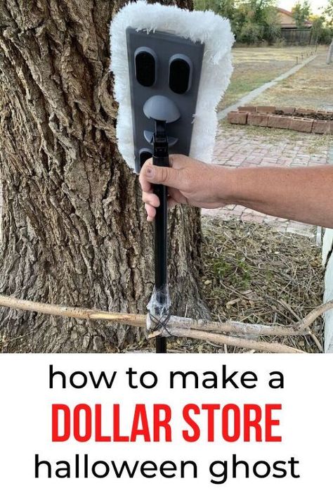 Easy cheap halloween decoration for front porch. Quick Halloween Ghost DIY. DIY halloween decorations for front porch. #hometalk #frontporchhalloweendecor #cheaphalloweendecordiy Cheap Easy Halloween Decorations, Halloween Porch Decorations Diy, Diy Halloween Ghosts, Spooky Halloween Crafts, Dollar Store Halloween Decorations, Cheap Halloween Decorations, Halloween Craft Projects, Ghost Diy, Halloween Front Porch Decor