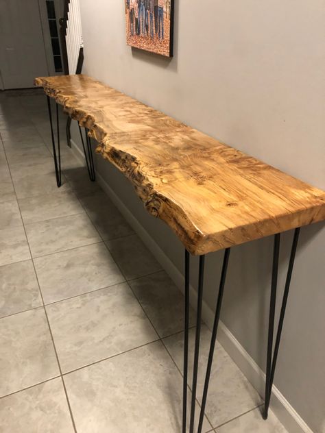 #liveedge #couchtable Raw Wood Entry Table, Raw Edge Entry Table, Live Edge Couch Table, Live Edge Foyer Table, Live Edge Sofa Table Behind Couch, Live Edge Hallway Table, Live Edge Hall Table, Diy Live Edge Console Table, Live Edge Ideas