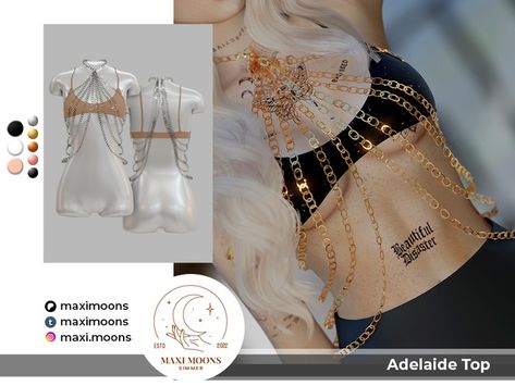 Sims 4 Alpha Cc Clothes Female, Sim4 Clothing, Sims4 Shoes, Sims 4 Hair Male, Sims 4 Tattoos, Leather Beret, Sims 4 Anime, Gold Body Chain, Pelo Sims