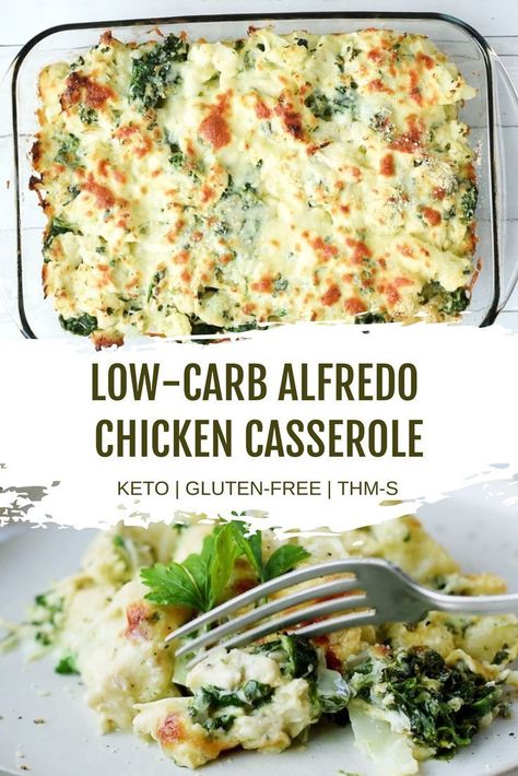 Low Carb Alfredo, Casserole With Spinach, Montana Kitchen, Low Carb Chicken Casserole, Alfredo Chicken, Desayuno Keto, Low Carb Casseroles, Diner Recept, Carb Dinner