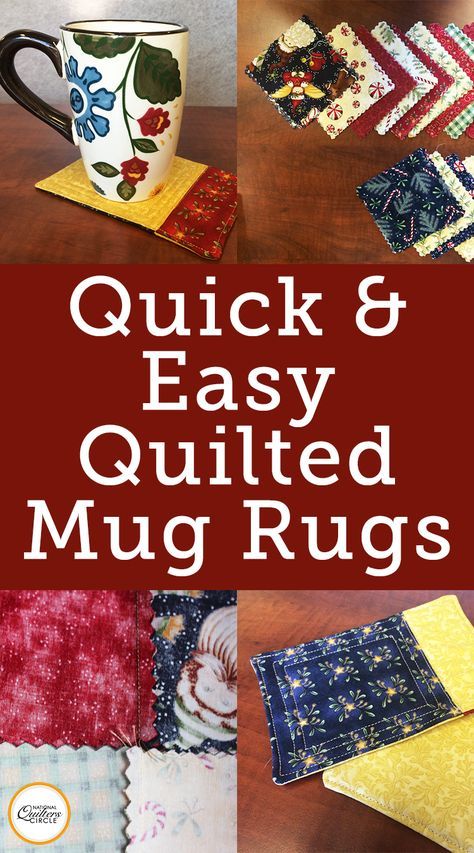 Easy Mug Rugs Patterns Free How To Make, Mug Rugs Patterns Free How To Make, Mug Rugs Quilted, Quilt Mug Rug, Quilt Coasters, Quilt Gifts, Quilted Mug Rugs, Quilted Mug Rug, Christmas Mug Rugs