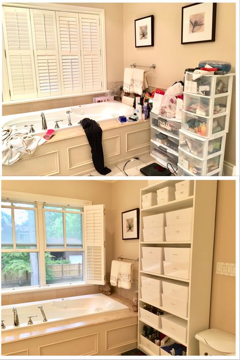 Before and After: Bathroom Organization Organization Before And After, Organizing Before And After, Decluttering Before And After, Declutter Before And After, Custom Closet Design, Organizing Services, Bedroom Organization, Home Organisation, Custom Closet