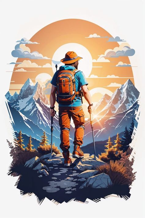 I will make any style t shirt designs through midjourney ai Hiking Shirt Design, Travel Tshirt, Hiking Routes, Hiking Shirt, Hiking Adventure, Pop Art Wallpaper, Hiking Shirts, Latest T Shirt, Art Prompts