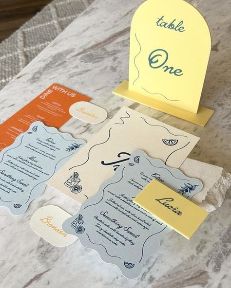 Wedding and Event Stationery on Instagram: "Groovy waves for this summer filled stationery 🍋 Shop our Limoncello online now." Summer Wedding Design, Wavy Wedding Stationery, Fun Wedding Stationery, Italian Wedding Stationery, Limoncello Wedding, Groovy Waves, Italian Wedding Invitations, Groovy Wedding, Noto Sicily