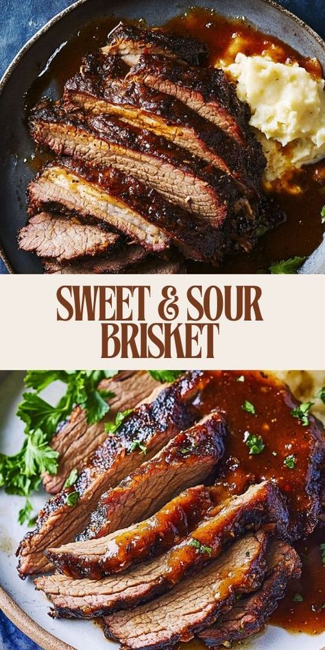 This Sweet and Sour Brisket is a beloved traditional dish in many Jewish households! 🍖🍯 With its tender, slow-cooked beef and perfectly balanced sweet and tangy sauce, this brisket is ideal for holidays, family dinners, or any special occasion. A timeless dish full of rich, comforting flavors.

📌 Save this pin to serve a flavorful sweet and sour brisket that will delight your family!
#SweetAndSourBrisket #JewishRecipes #ComfortFood #HolidayMeals #BeefRecipes #TraditionalDishes Sweet And Sour Brisket, Jewish Brisket Recipes, Jewish Brisket, Holiday Brisket, Sweet And Sour Beef, Brisket Recipes, Slow Cooked Beef, Sweet And Sour Sauce, Jewish Recipes